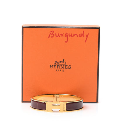 Hermes Enamel Narrow Clic Clac H Bracelet Bourgogne 5 of 5