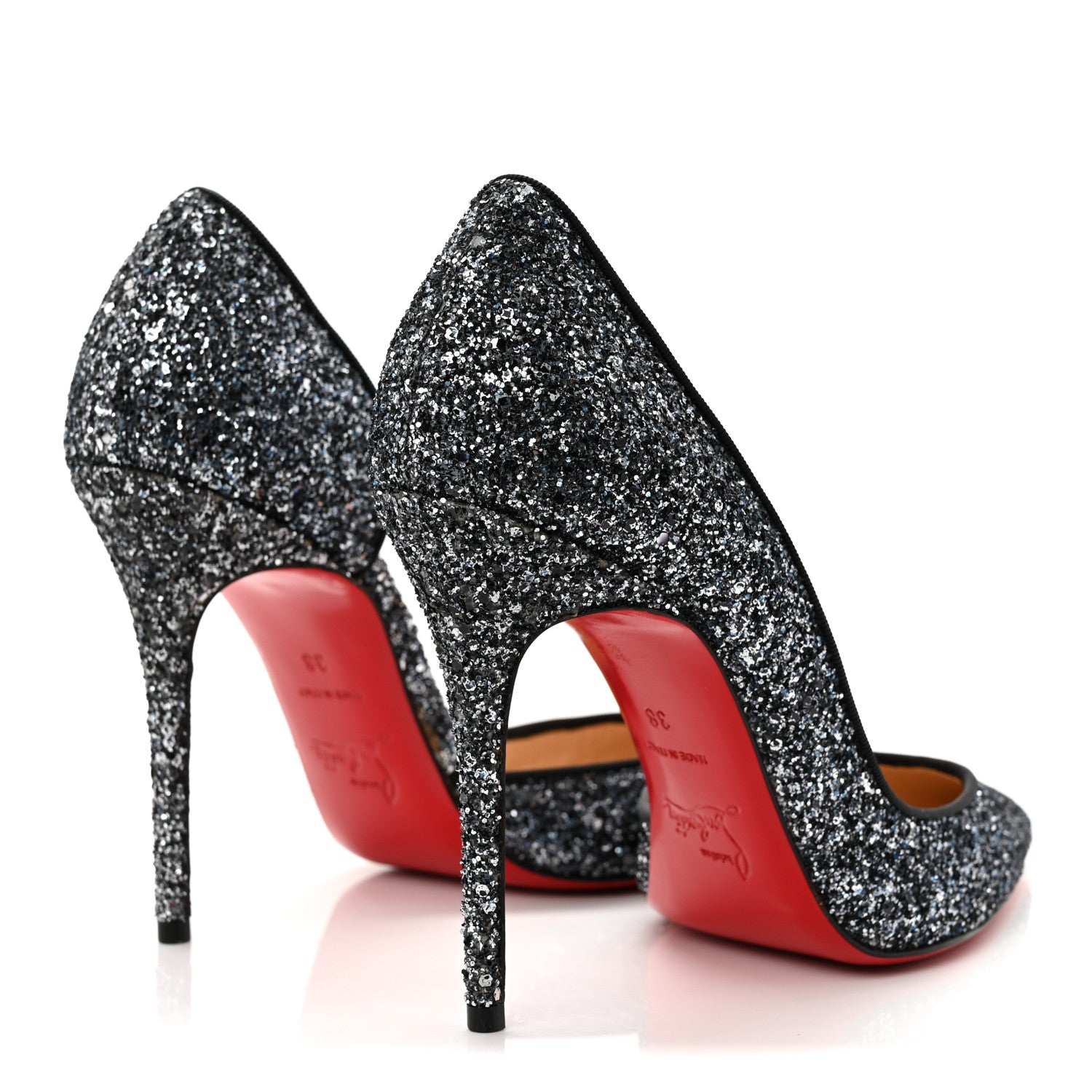 Christian Louboutin Glitter Dragonfly Iriza 100 Pumps 38 Black