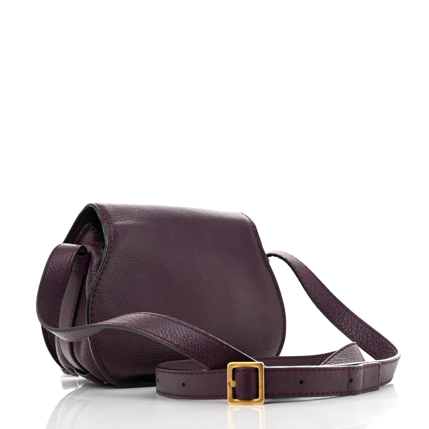 Calfskin Mini Marcie Round Crossbody Bag Dark Velvet