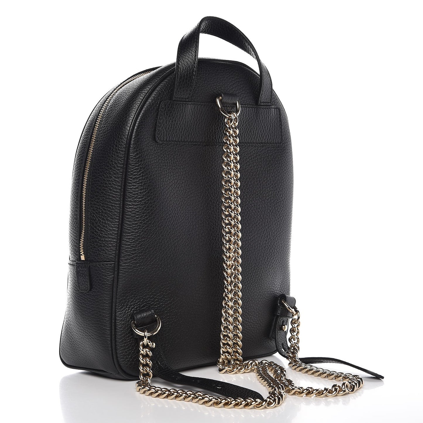 Pebbled Calfskin Soho Chain Backpack Black