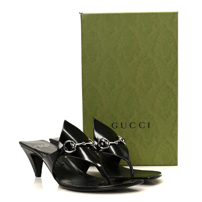 Gucci Malaga Kid Regent Calfskin Mariame Horsebit 55mm Mule Slide Sandals 39.5 Black 9 of 9