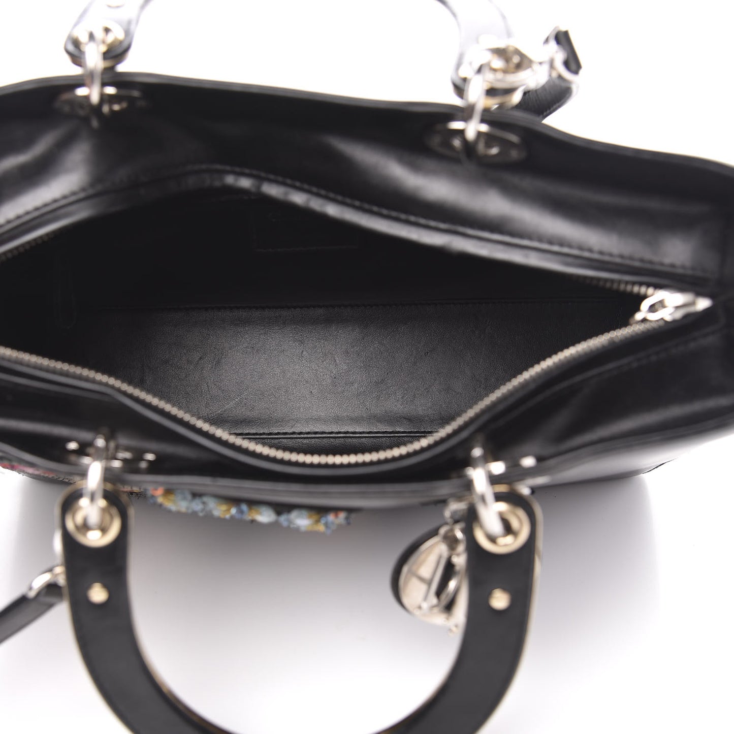 Smooth Calfskin Large Lucky Badges Lady Dior Black
