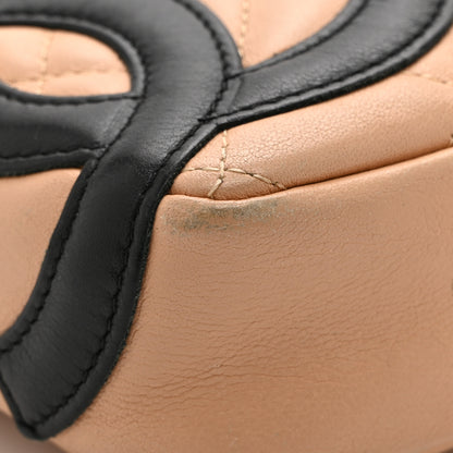 Chanel Calfskin Quilted Cambon Pochette Beige Black 11 of 13