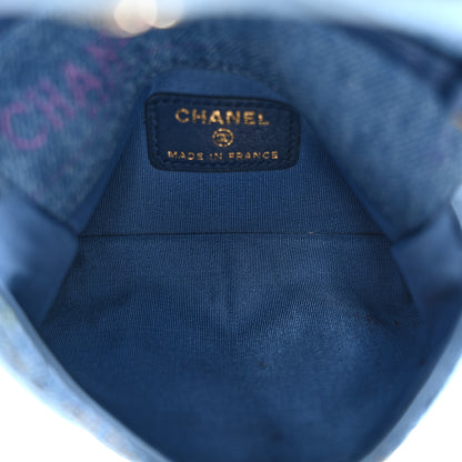 Chanel Denim Quilted Denim Mood Clutch With Chain Blue Multicolor 5 of 11