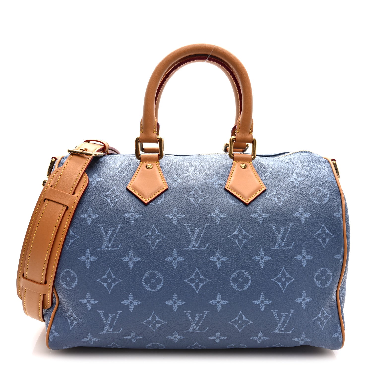 Louis Vuitton Calfskin Monogram Speedy P9 Bandouliere 30 Silk Blue 1 of 11