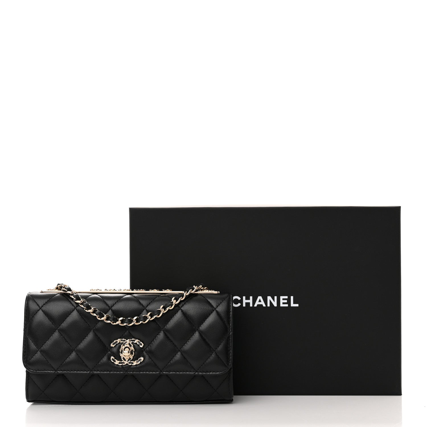 Chanel Lambskin Quilted Trendy CC Flap Phone Holder With Chain Black 11 of 11