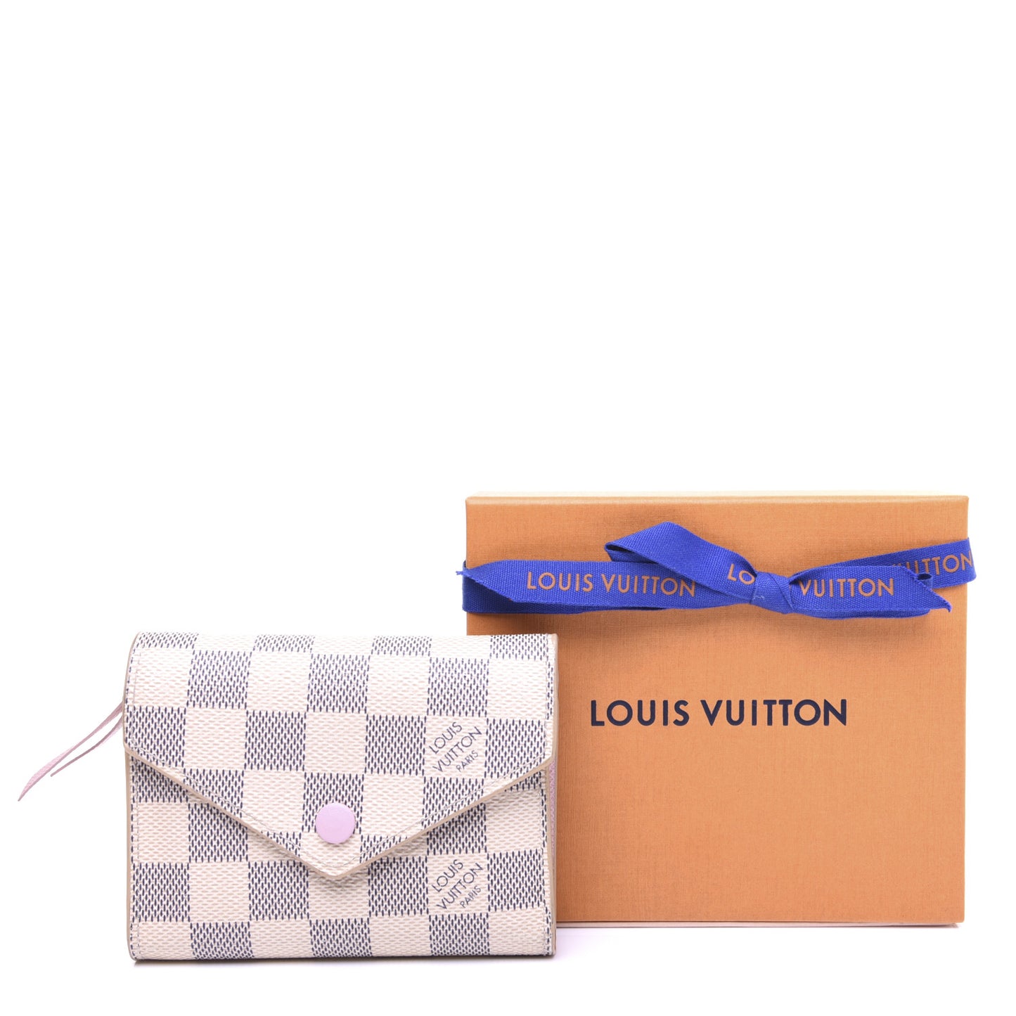 Damier Azur Victorine Wallet Rose Ballerine