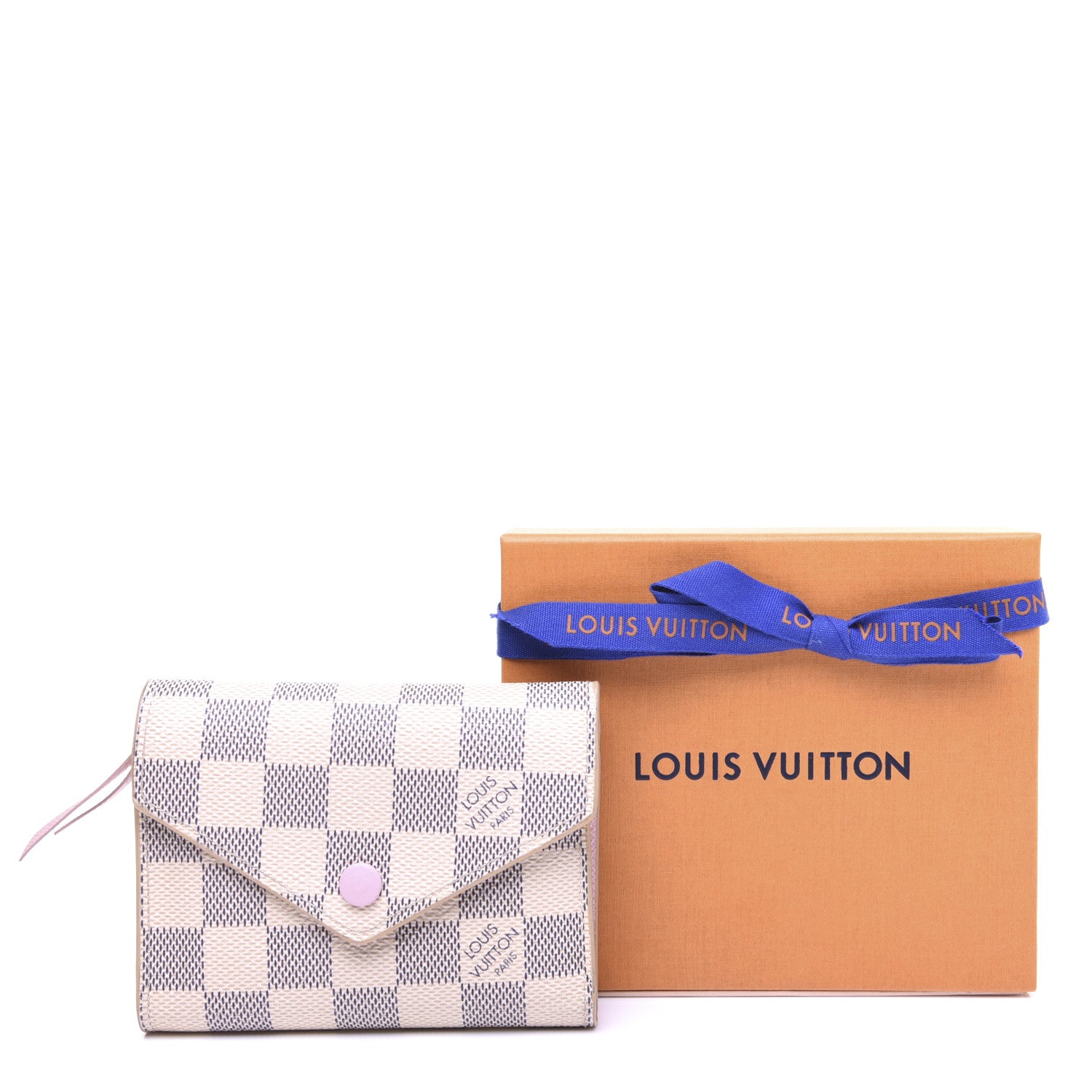 Louis Vuitton Damier Azur Victorine Wallet Rose Ballerine 10 of 10