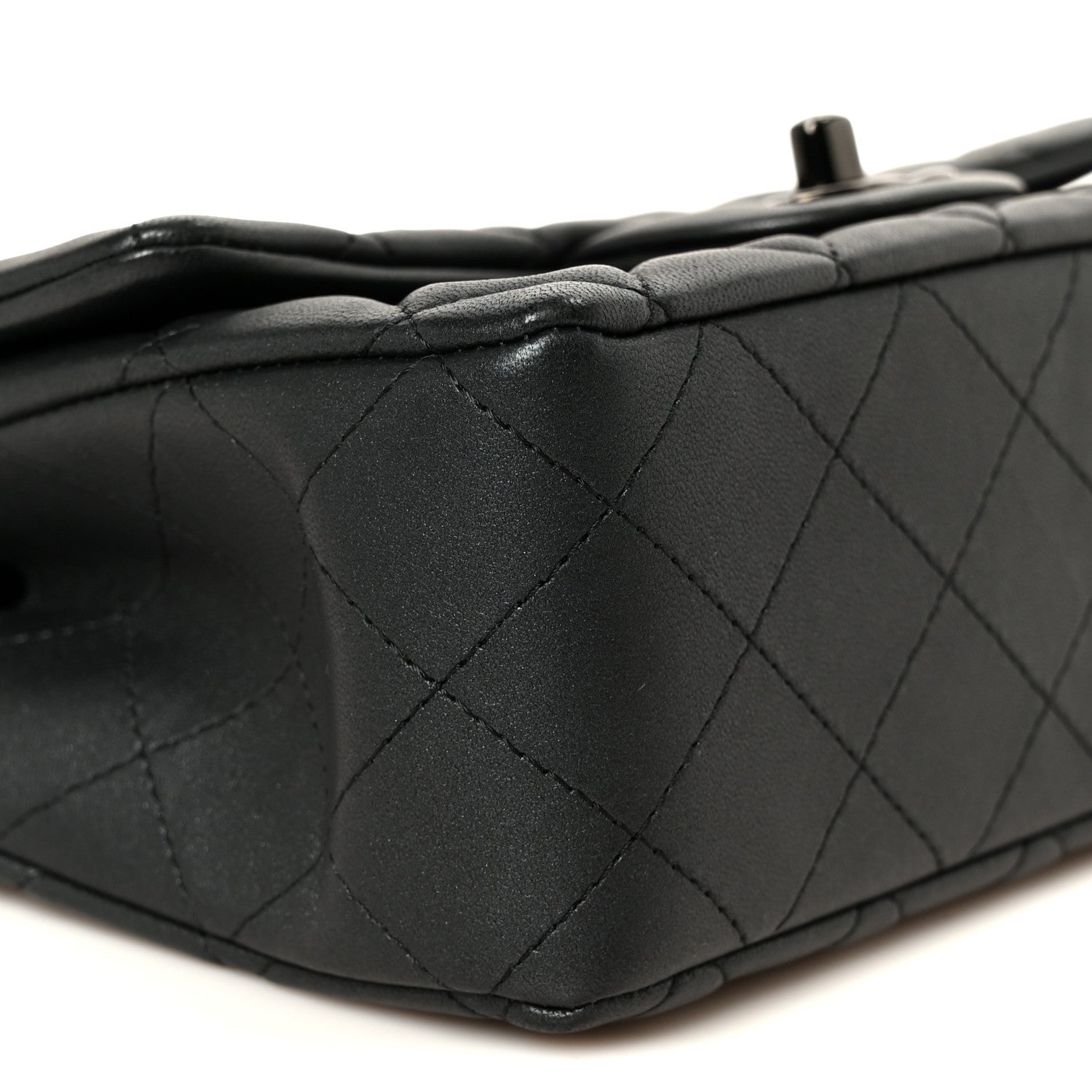 Chanel Pearly Lambskin Quilted Mini Rectangular Flap So Black 9 of 11