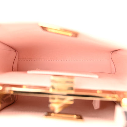 Fendi Vitello Seta Canvas FF Embroidered Mini Peekaboo Iconic Satchel Rosa Confetto 5 of 11