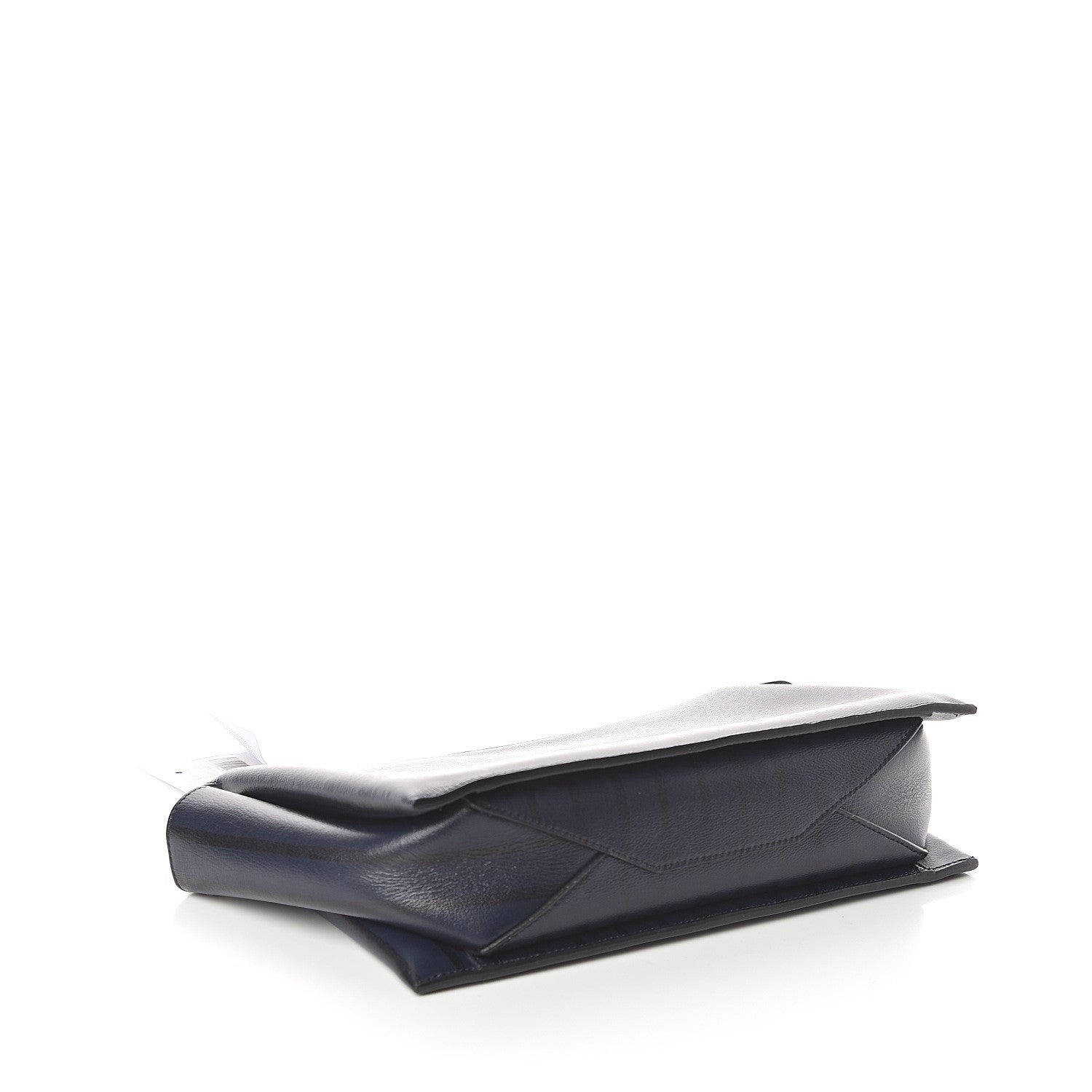 Celine Grained Calfskin Striped Tri-Fold Clutch Midnight 3 of 9
