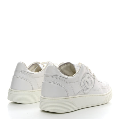 Chanel Calfskin CC Womens Sneakers 37 White 4 of 10