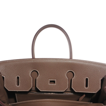Hermes Taurillon Clemence Birkin 35 Etoupe 6 of 22