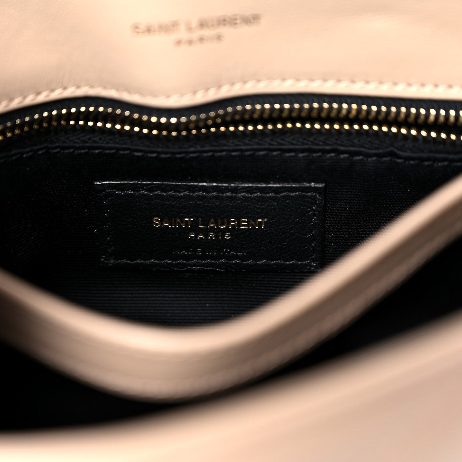 Saint Laurent Calfskin Y Quilted Monogram Toy Loulou Crossbody Bag Dark Beige 7 of 10