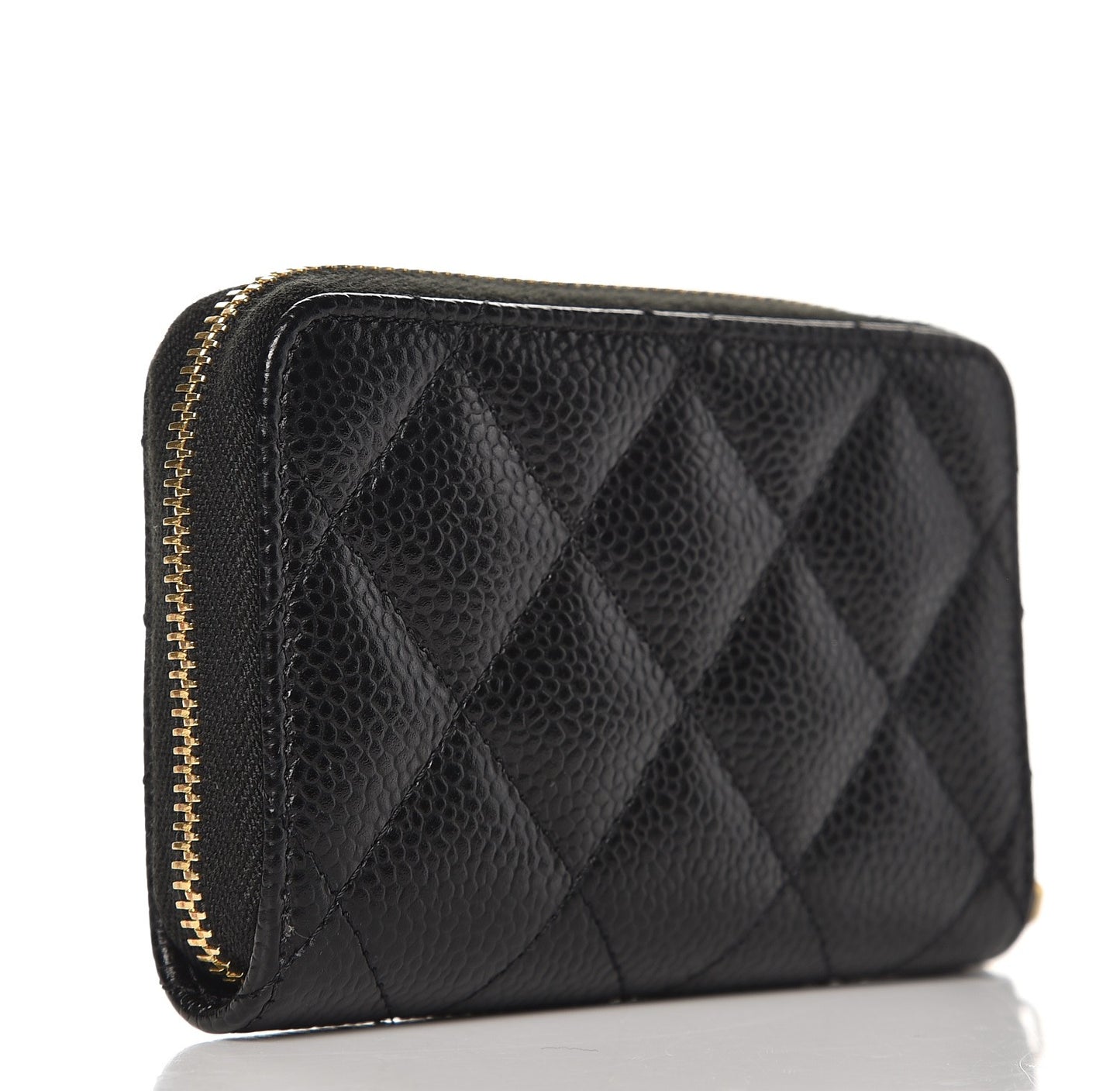 Caviar Quilted Zip Coin Purse Black
