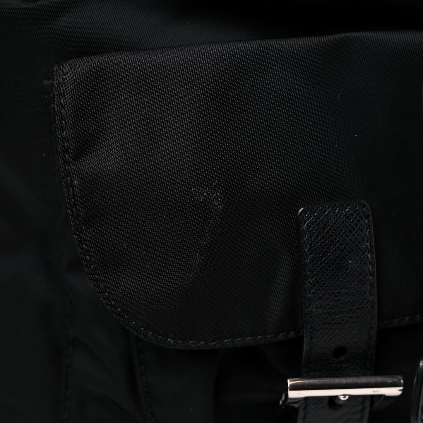 Tessuto Nylon Saffiano Medium Backpack Black