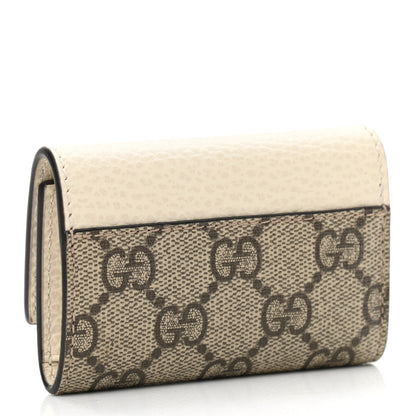 Gucci Dollar Calfskin GG Supreme Monogram GG Marmont 6 Key Holder Case Mystic White Beige Ebony 3 of 8