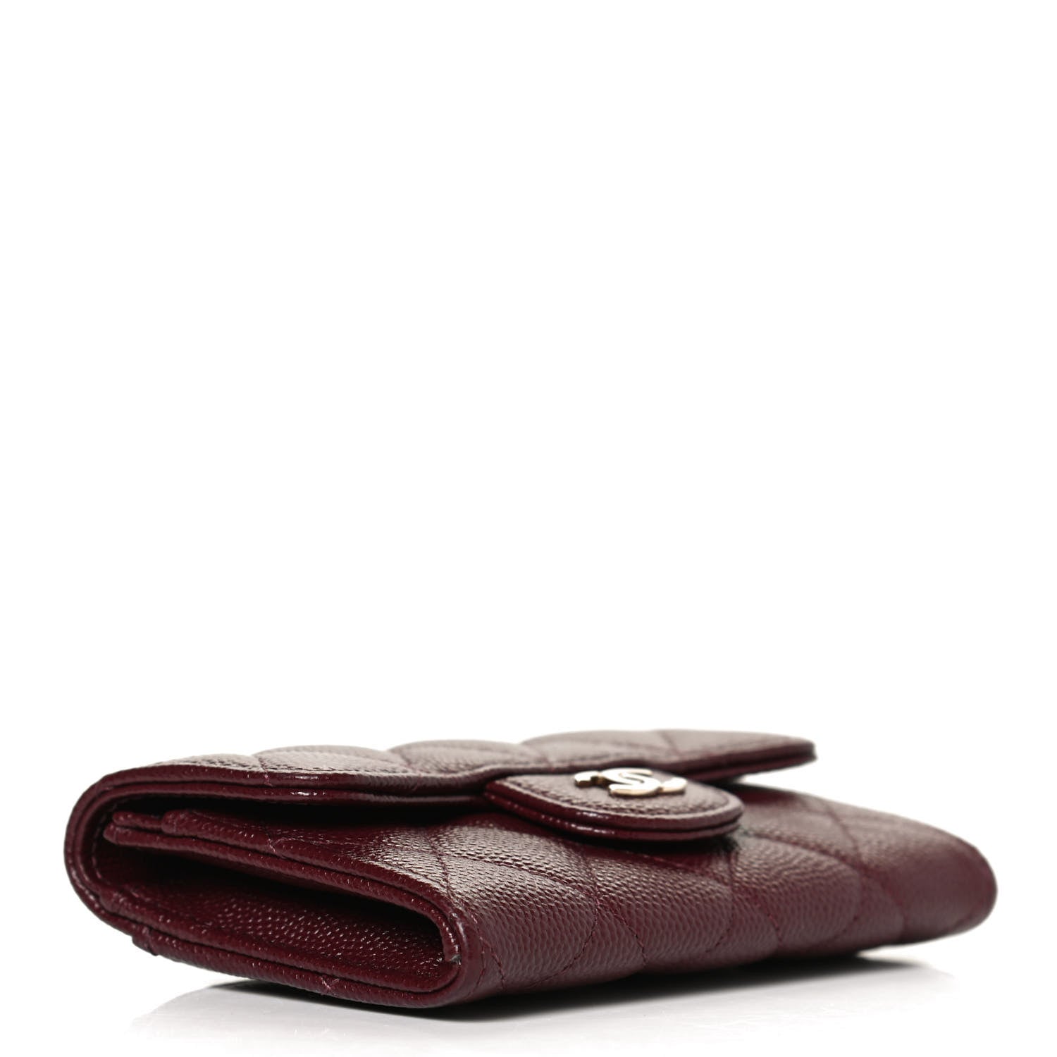 Chanel Caviar Quilted Flap Card Holder Wallet Burgundy 4 of 10