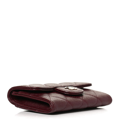 Chanel Caviar Quilted Flap Card Holder Wallet Burgundy 4 of 10