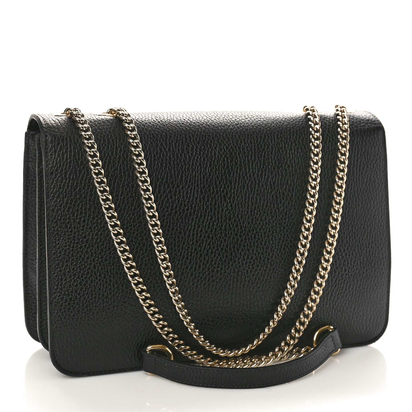 Dollar Calfskin Interlocking G Shoulder Bag Black