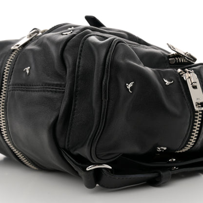 Alexander Wang Lambskin Rose Studded Marti Backpack Bag Washed Black Rhodium Hardware 9 of 11