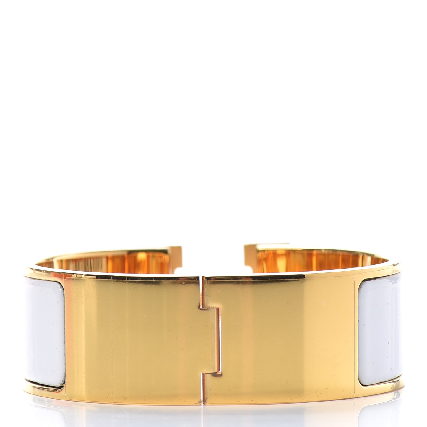 Enamel Wide Clic Clac H Bracelet GM White