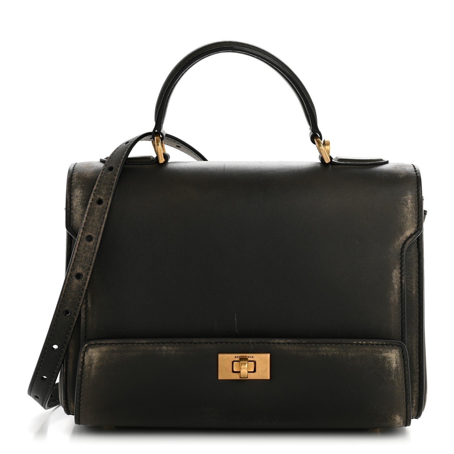 Balenciaga Calfskin Small Money Top Handle Handbag Brown 1 of 13