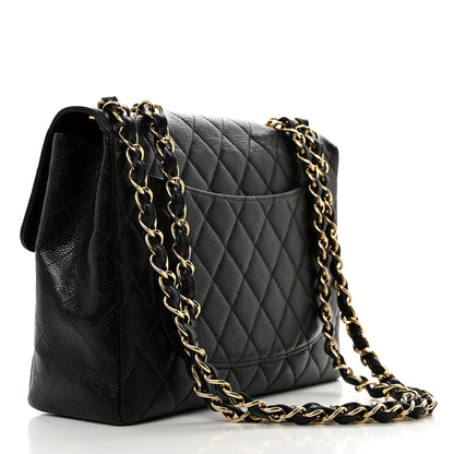 Chanel Caviar Quilted Jumbo Single Flap Black 3 of 10