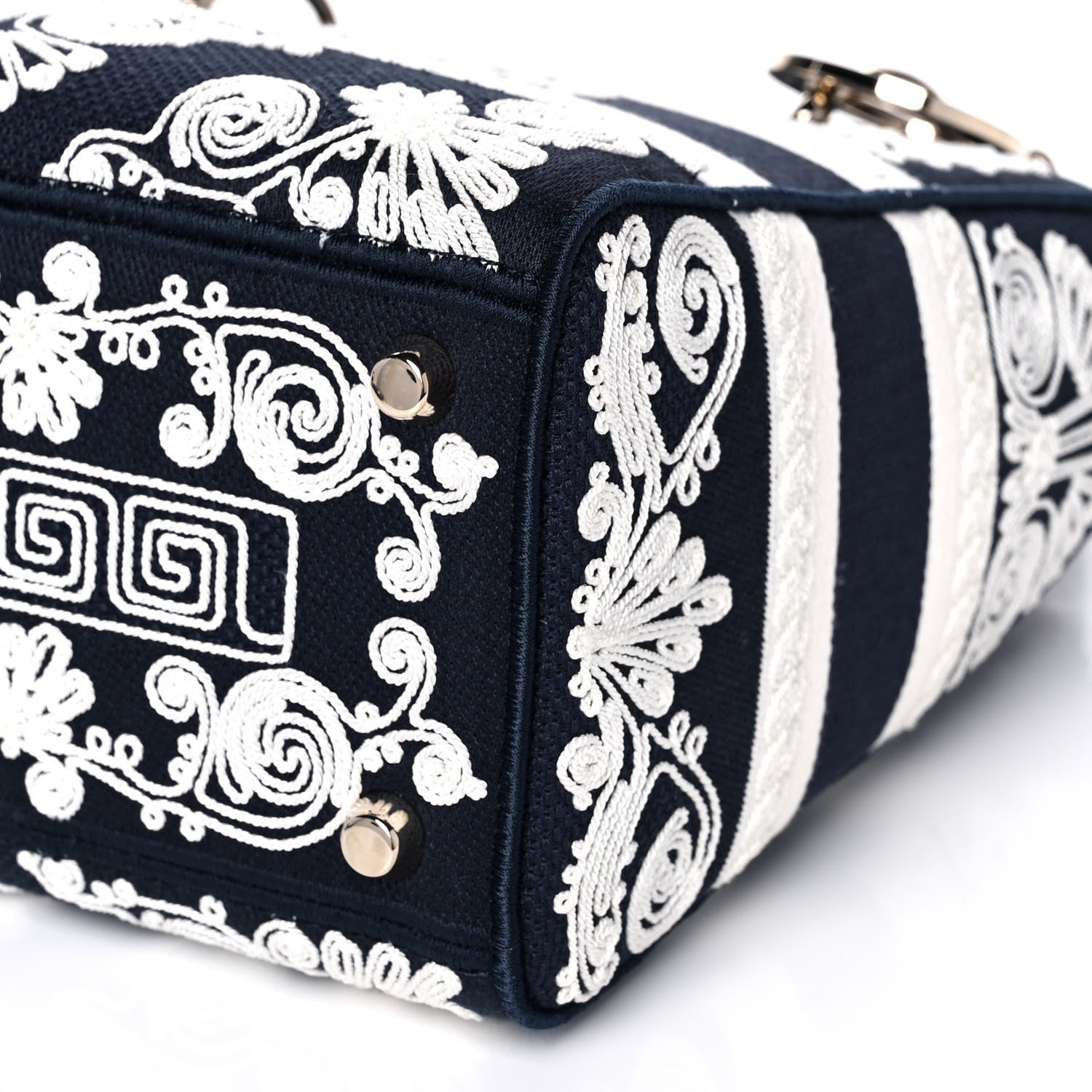 Christian Dior Embroidered Cornely Medium Lady D-Lite Blue White 10 of 14