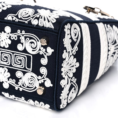 Christian Dior Embroidered Cornely Medium Lady D-Lite Blue White 10 of 14