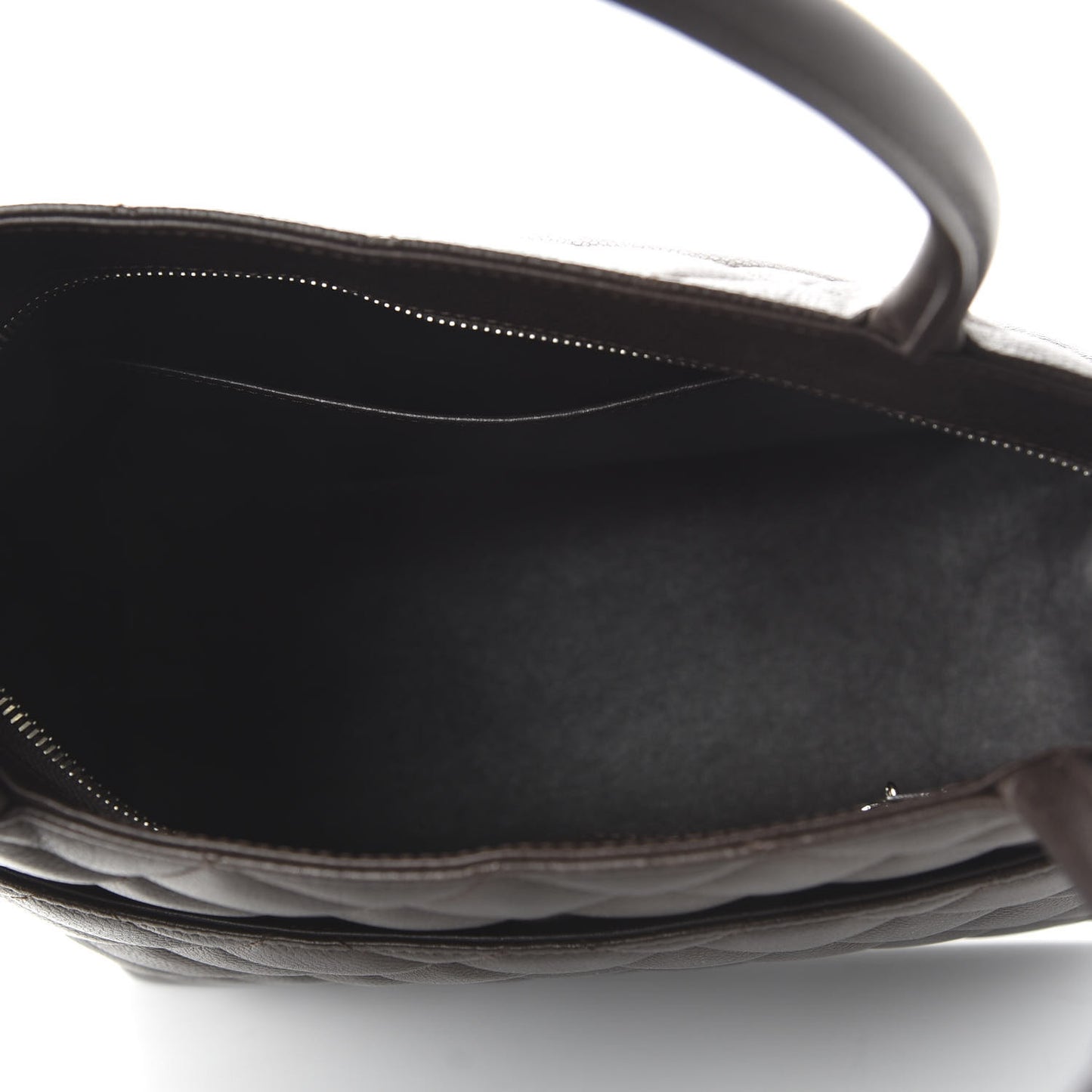 Caviar Quilted Medallion Tote Dark Brown