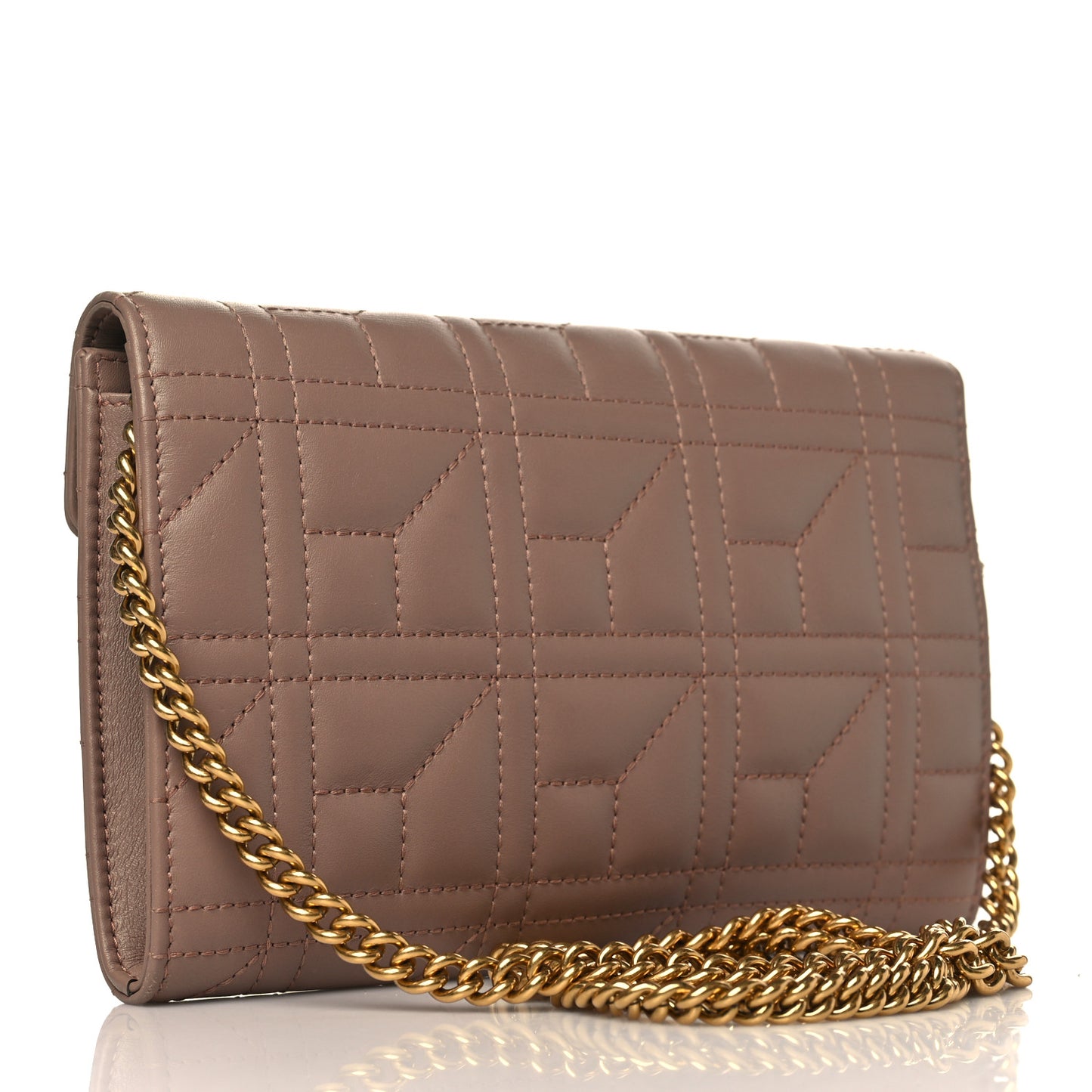 Calfskin Matelasse Mini Pearly GG Marmont Chain Wallet Porcelain Rose