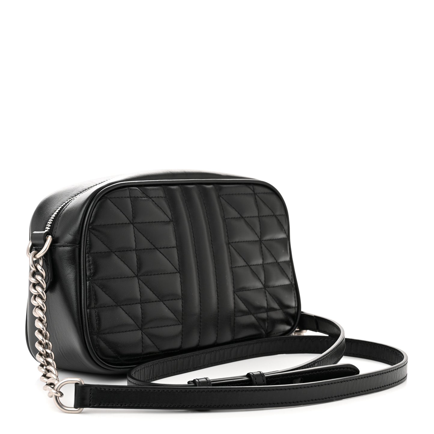 Calfskin Matelasse Aria Small GG Marmont Chain Shoulder Bag Black