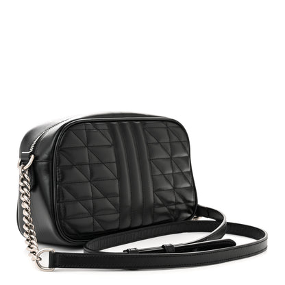 Gucci Calfskin Matelasse Aria Small GG Marmont Chain Shoulder Bag Black 3 of 12