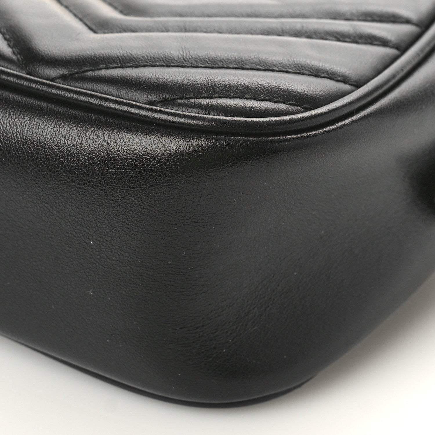 Gucci Calfskin Matelasse Small GG Marmont Chain Shoulder Bag Black 9 of 9