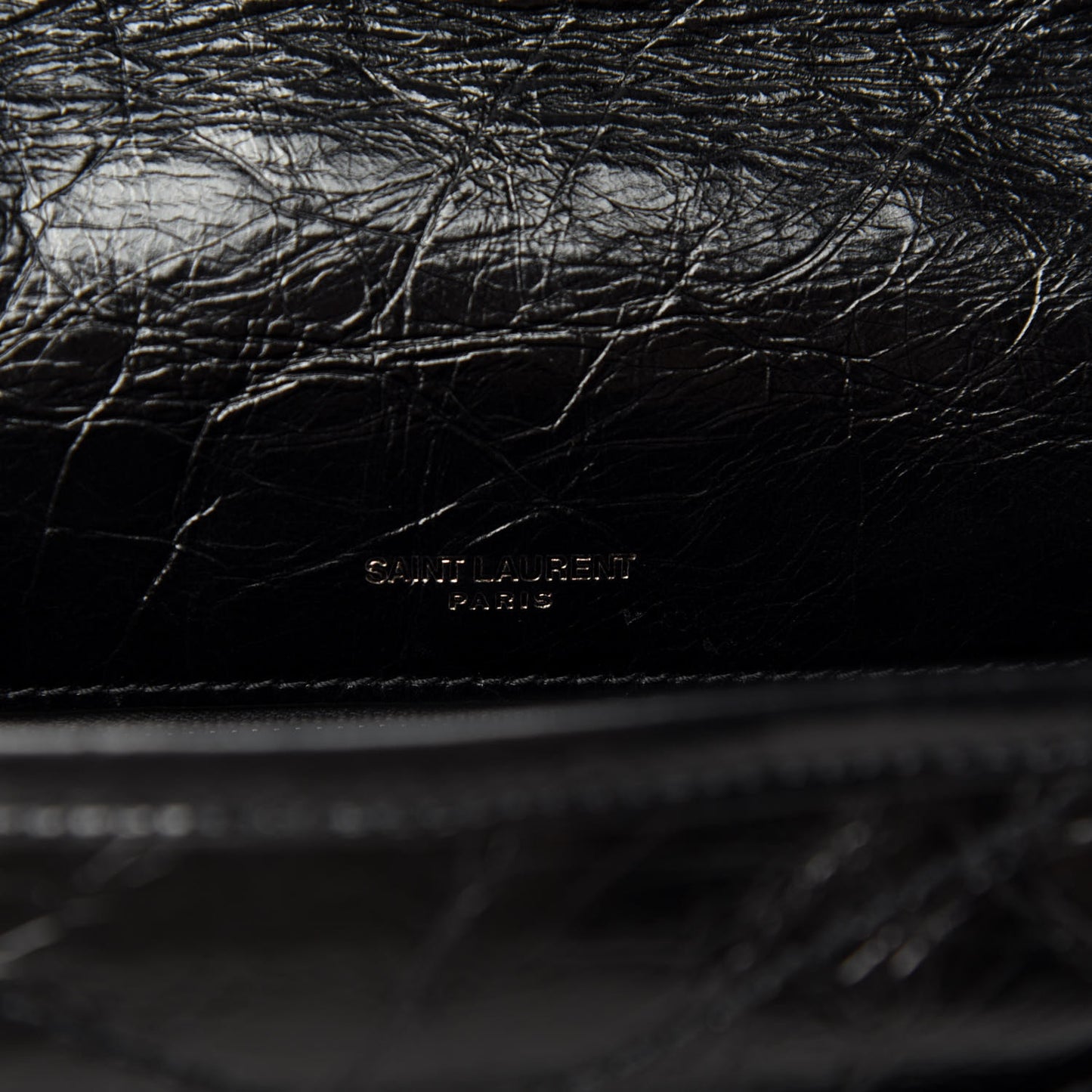 Crinkled Calfskin Matelasse Monogram Medium Niki Chain Satchel Black