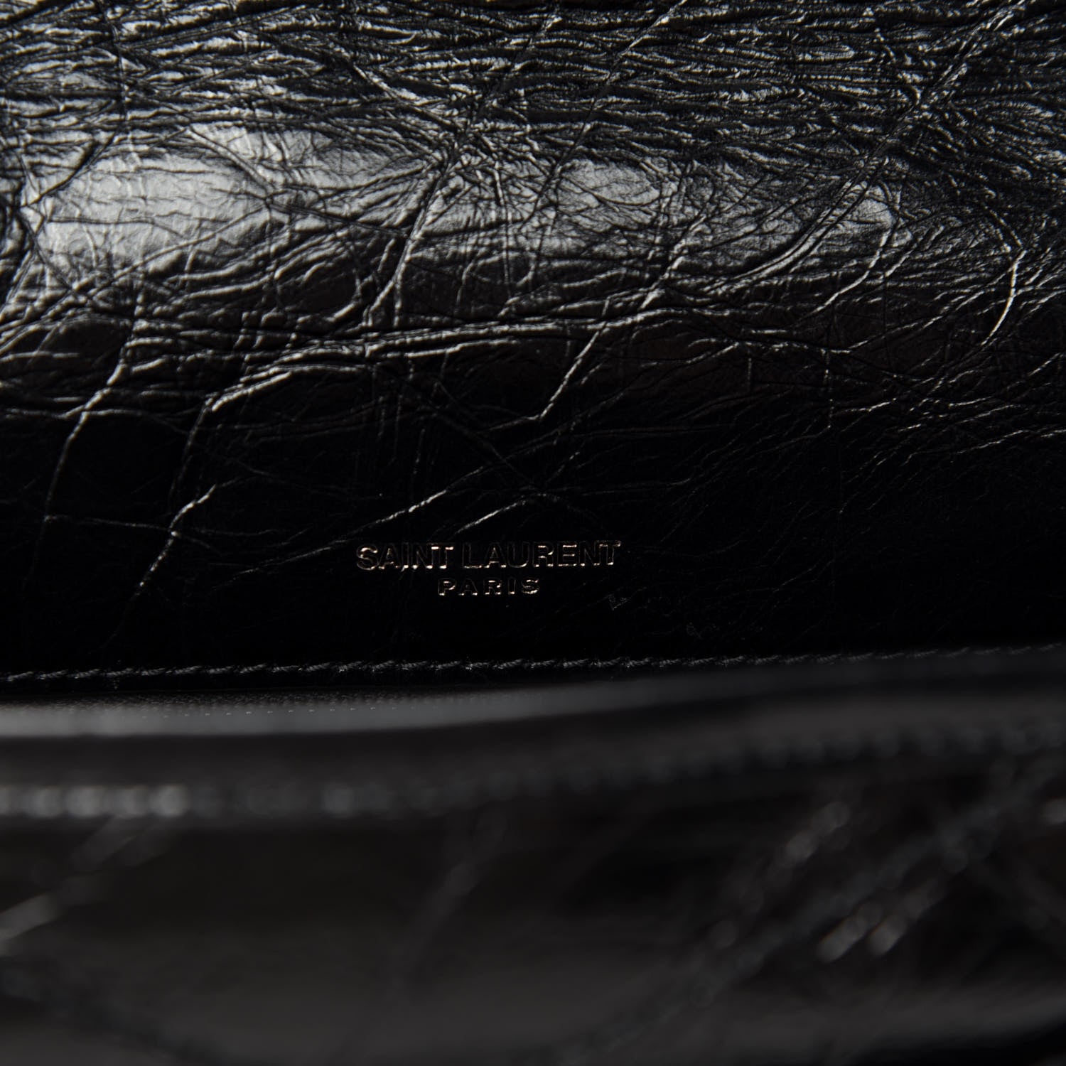 Saint Laurent Crinkled Calfskin Matelasse Monogram Medium Niki Chain Satchel Black 10 of 12