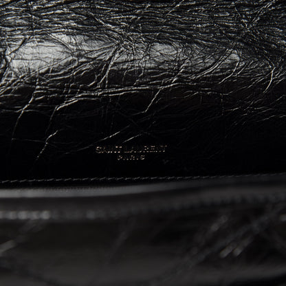 Saint Laurent Crinkled Calfskin Matelasse Monogram Medium Niki Chain Satchel Black 10 of 12