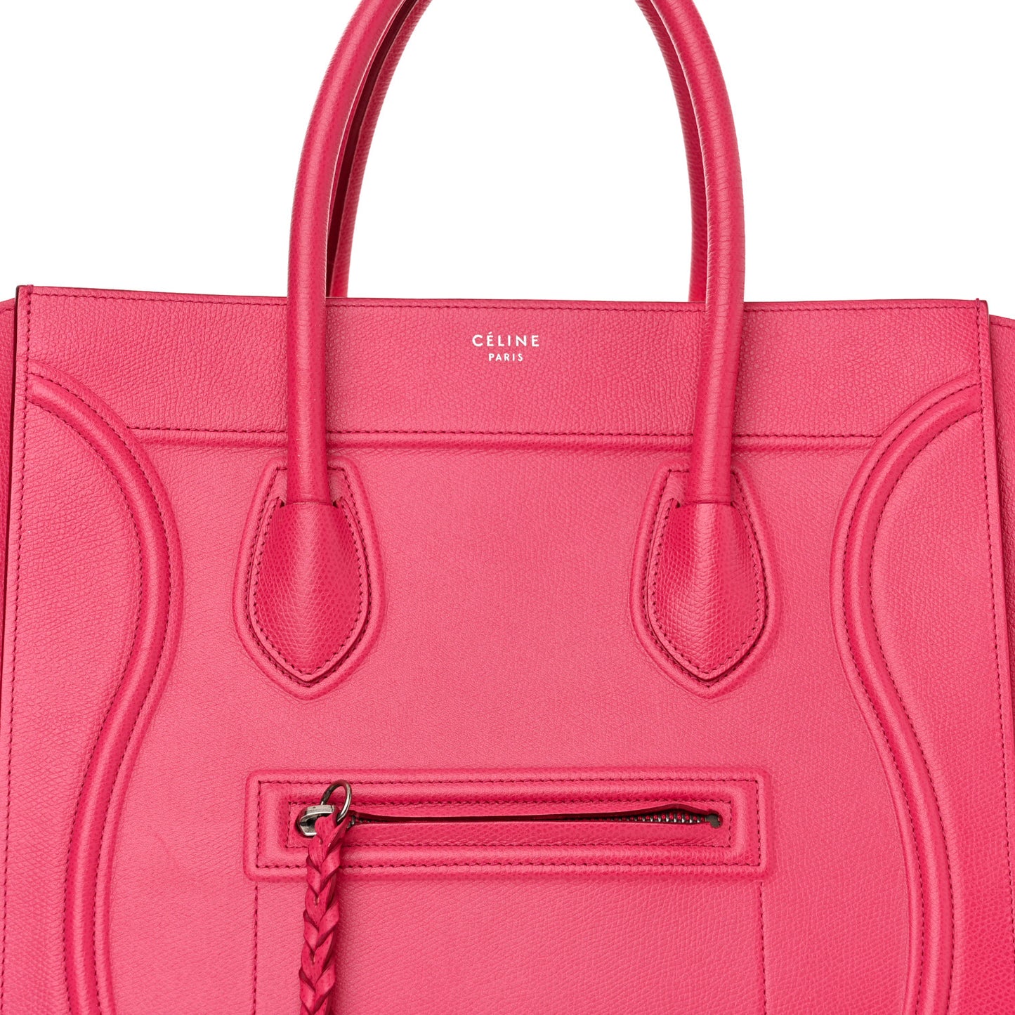 Grained Calfskin Medium Phantom Luggage Fuchsia