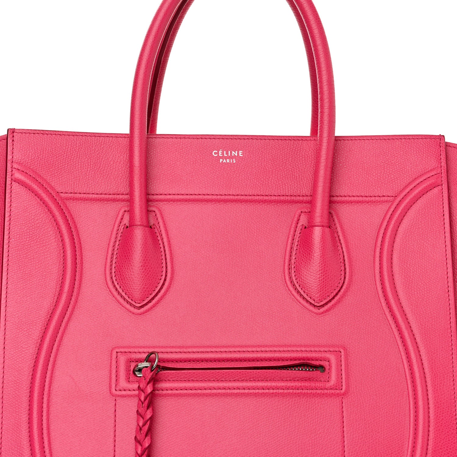 Celine Grained Calfskin Medium Phantom Luggage Fuchsia 8 of 16