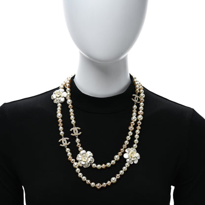 Chanel Pearl Camellia CC Long Necklace Gold 3 of 6