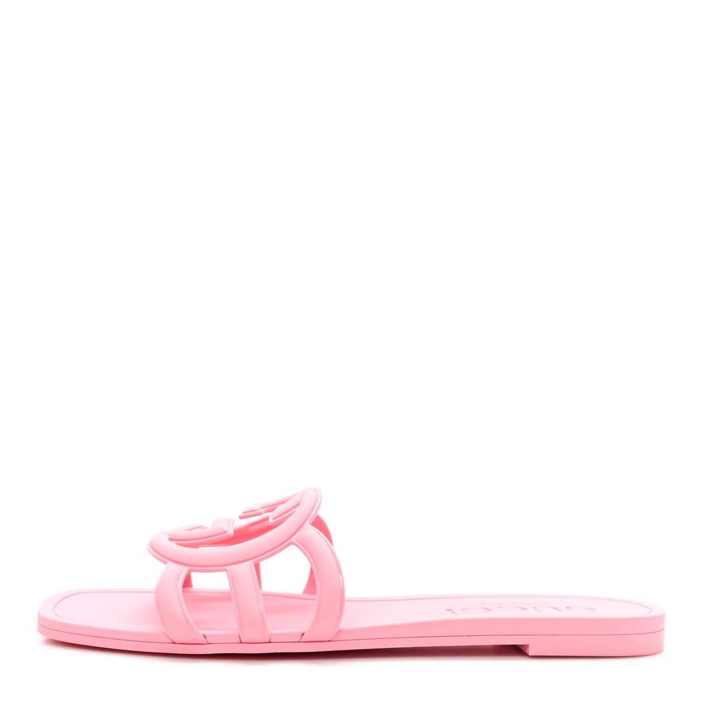 Rubber Interlocking G Womens Slide Sandals 38 Wild Rose