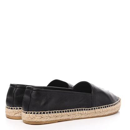 Saint Laurent Lambskin Monogram Espadrilles 39.5 Black 4 of 10
