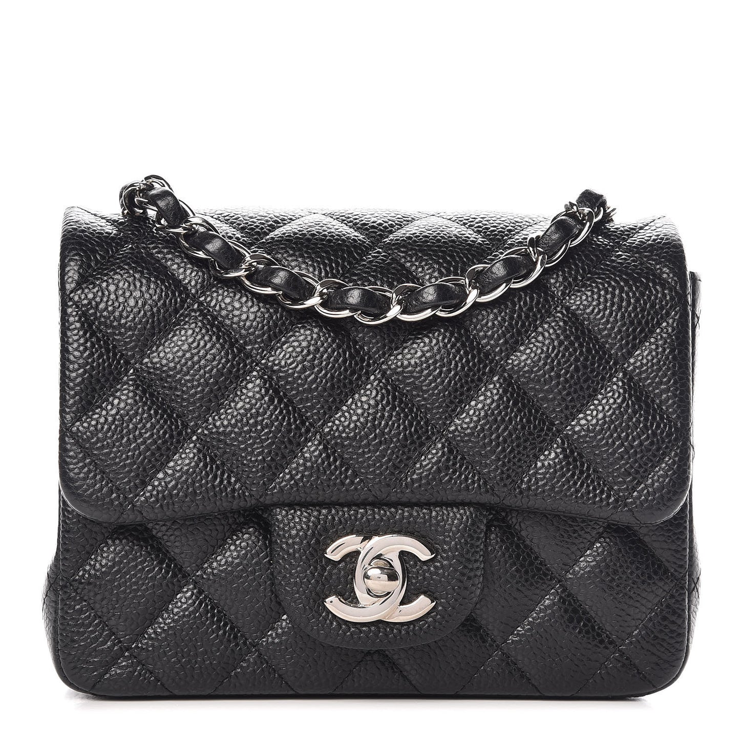 Caviar Quilted Mini Square Flap Black