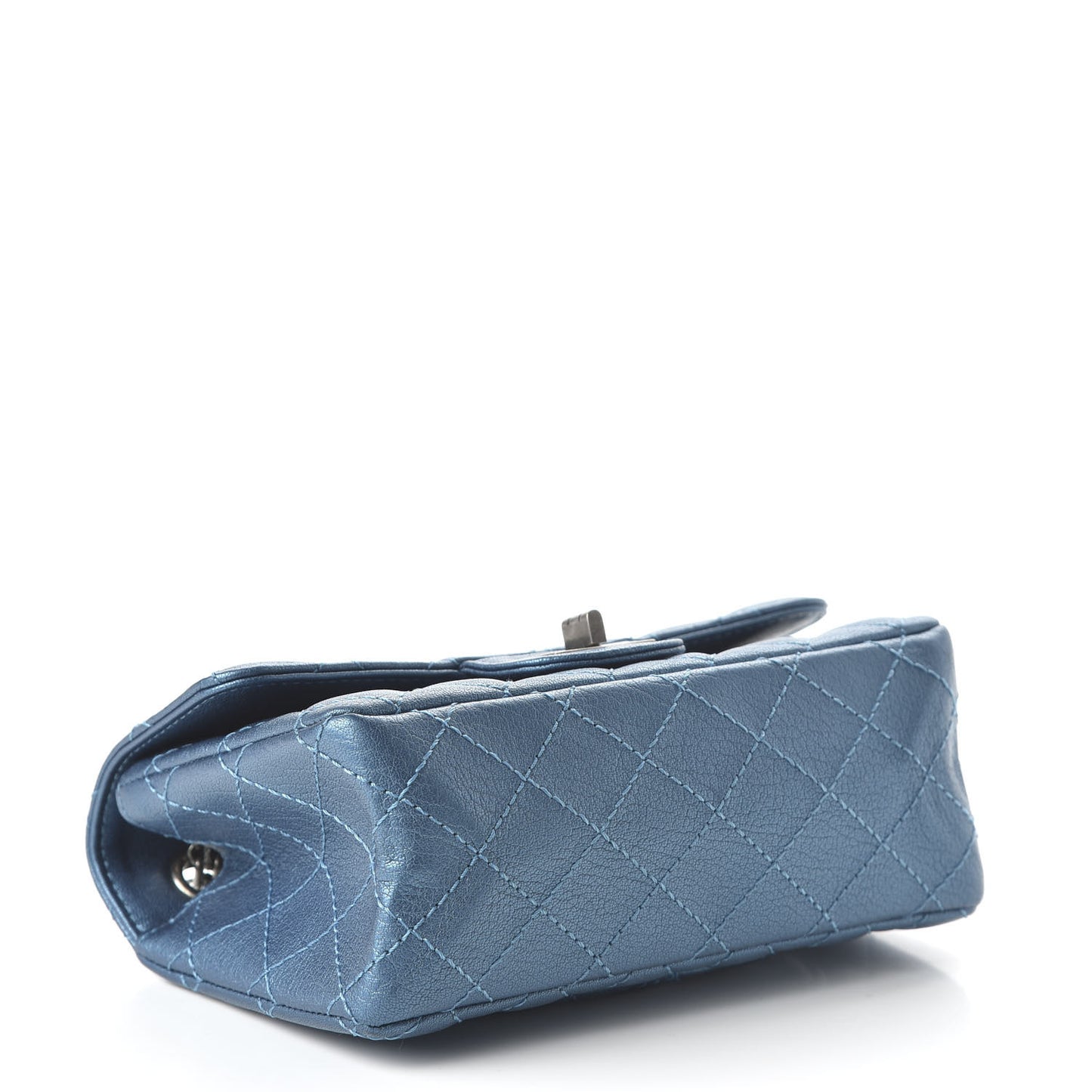 Metallic Sheepskin Quilted 2.55 Reissue Mini Flap Blue