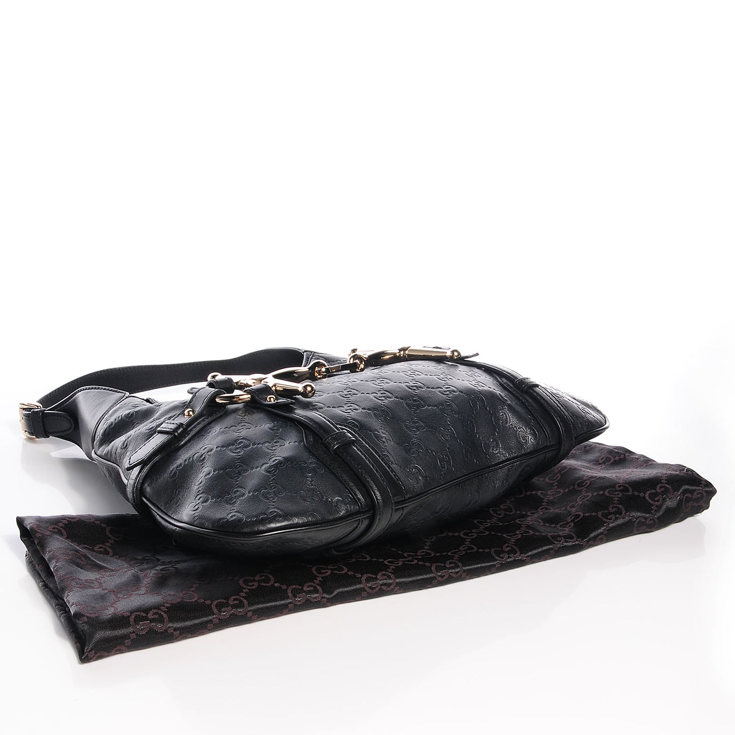 Guccissima 85th Anniversary Horsebit Hobo Black