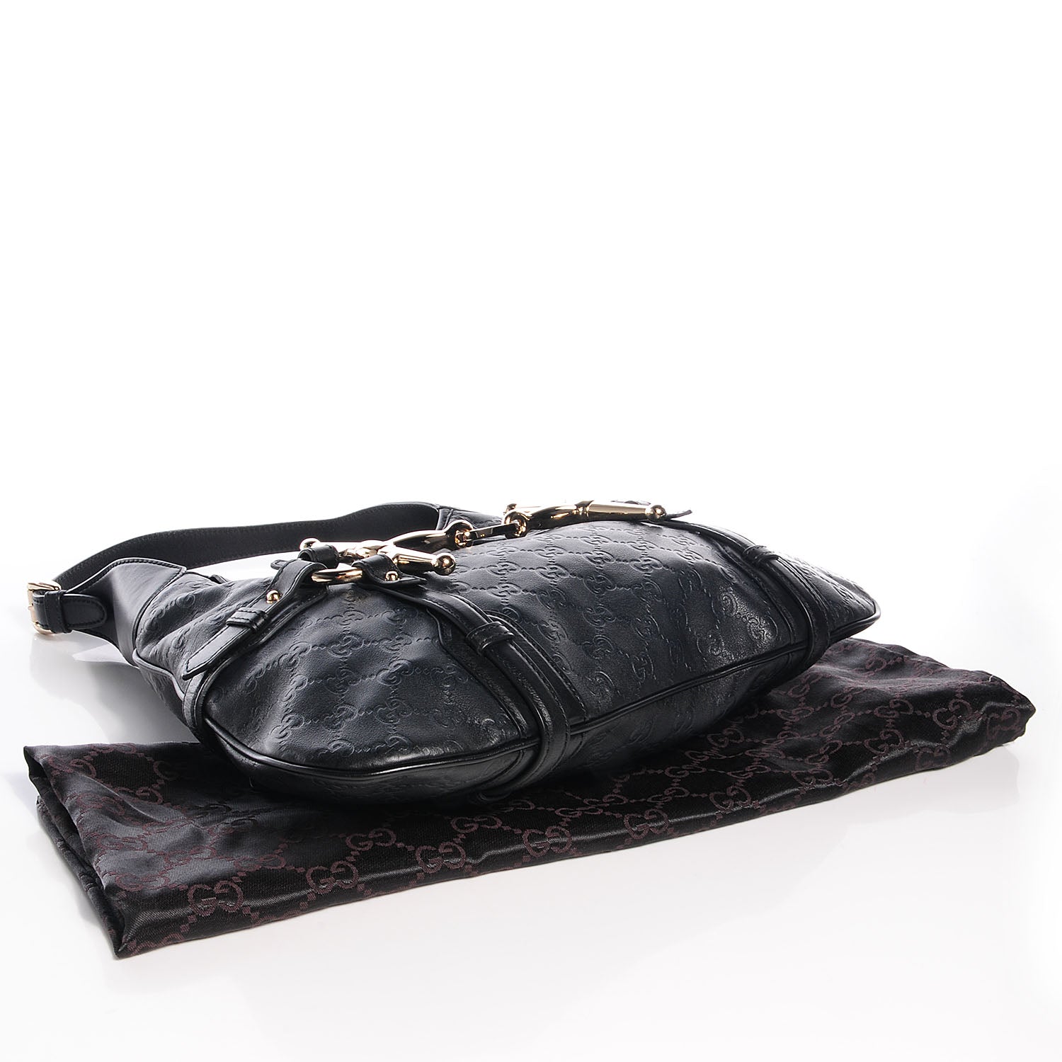 Gucci Guccissima 85th Anniversary Horsebit Hobo Black 4 of 7