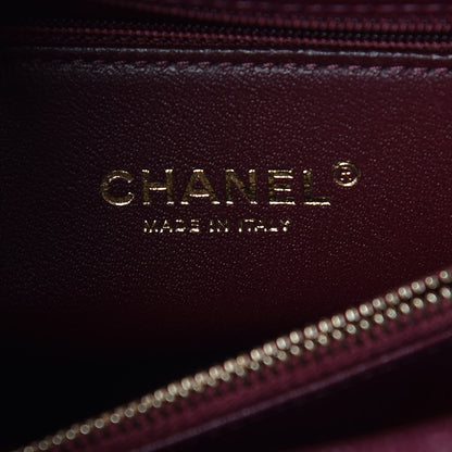 Chanel Caviar Elaphe Quilted Small Coco Handle Flap Burgundy 6 of 10