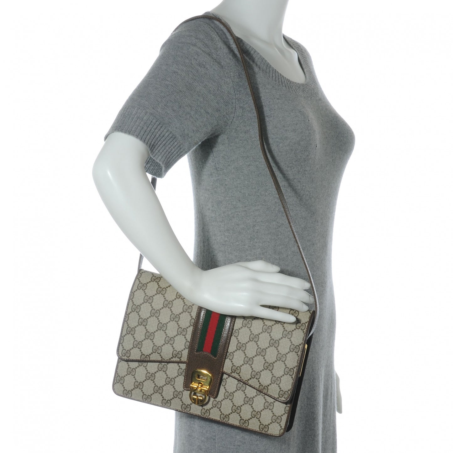 Monogram Web Shoulder Bag Brown