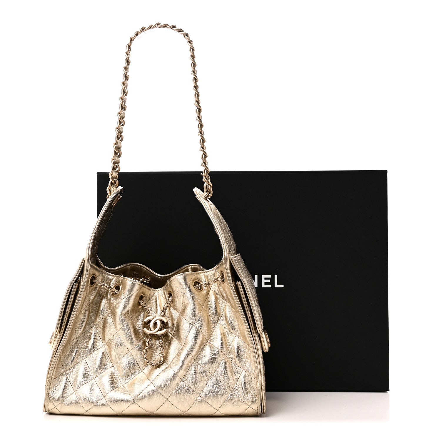 Chanel Metallic Caviar Quilted Small Chanel 25 Handbag Gold 11 of 11